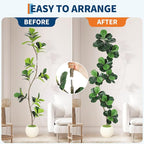 GarveeHome Fiddle Leaf Fig Artificial Tree with White Planter,7 ft Faux Plants Indoor with Moss, Fake Rubber Tall Fake Floor Plant in Pot - Artificial Trees for Home Office Living Room Decor