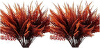UV Resistant Lifelike Artificial Boston Fern - 2024 New Faux Boston Ferns Outdoor Planter Large, Realistic Fake Feen Hanging Silk Fern Stems Indoor Basket Plant Urn Fillers Front Porch (6, Red)