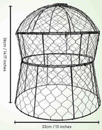 Garden Cloches for Plants 2 Pack Metal Plant Protectors from Animals Chicken Wire Cloche Updated Plant Cages for Outdoor Plants Vegetables Seedlings 13" D x 14" H