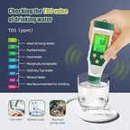 pH Meter for Water Hydroponics, 5-in-1 pH TDS EC Salt Tester for Water Nutrient Solution, Simultaneous Display of pH EC Temp for DWC Reservoir Tank, Aeroponic Garden, Growing System