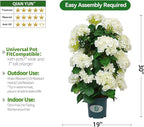 Faux Hydrangea Tree 30" Tall (2 Pack), Artificial Hydrangea Plant in Pot with White Flowers, Realistic Hydrangea Tree for Indoor Outdoor Porch, Patio, Home Decor