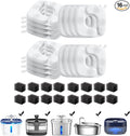 Veken Cat Water Fountain Filters, 16 Pack Replacement Filters & 16 Pack Replacement Pre-Filter Sponges Set for 50oz, 84oz, 95oz or 108oz Automatic Pet Fountain Dog Water Dispenser