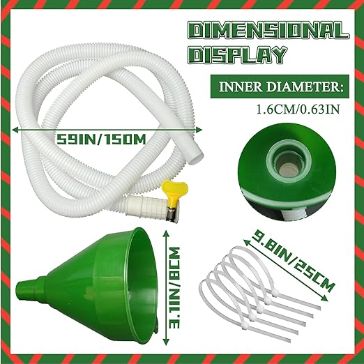 1.5m Christmas Tree Watering Funnel - Long Spout Watering System for Large Indoor & Outdoor Plants (Green)