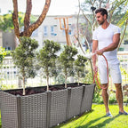 Large Planters for Outdoor Plants Raised Garden Bed Kit Rectangular Elevated Plastic Garden Boxes for Gardening Vegetables Flowers in Backyard Patio Balcony