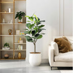 Artificial Fiddle Leaf Fig Tree, 4FT Faux Ficus Lyrata Plant Tall Fake Tree for Home Decor Artificial Tree for Indoor Office Living Room (Fiddle Leaf Fig Tree, 4 FT)