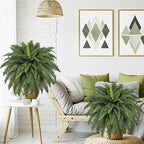 42" Artificial Boston Fern Large Bush Plants, 2 Bundles of Fake Ferns with 65 Fronds for Outdoors Home Decor
