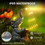 Solar Elephant Statue Garden Decor Outdoor, Garden Decoration with Led Lights, Mother' s Day Gifts for Mom, Birthday Gifts for Women, Garden Statue for Housewarming, Lawn, Yard, Patio