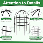 2 Pcs Jardin Bird Cage Plant Support 24" H Large Sturdy Grow-Through Flower Support Peony Cage Climbing Plant Support Trellis Sculptural Garden Decor for Perennial Flowers (Black)