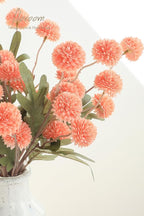 Floroom 5pcs Coral Pink Faux Silk Mums Artificial Flowers, Bulk Fake Small Mini Chrysanthemums with Stems for DIY Wedding Centerpieces Floral Arrangements Vase Fillers Home Decorations
