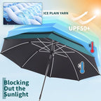 48.6" Double Canopy Beach Umbrella with Clamp, UPF50+ Beach Chair Umbrella with clip, 360°Adjustable Portable Outdoor Wheelchair, Patio, Golf Carts,Camping(Hunter Green)