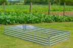Meberam 2 Pack 6x3x1FT Galvanized Raised Garden Beds Kit Outdoor Metal Gardening Planter Box for Vegetable Elevated Flower Herbs,Silver