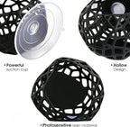 Aquarium Plant Holder with Suction Cups - Hanging Planter for Aquatic Plants, Fish Tank Decoration & Cultivation Tool (Black)