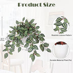 Briful Artificial Potted Plants Indoor - 18.5'' Small Faux Trailing House Plant with Cascading Vines Lifelike Fake Plants in White Plastic Pot for Shelf Desk Bathroom Home & Office Decor