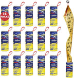 16 Pack Fly Traps Strips Indoor Outdoor, Flies Paper Sticky Hanging with Pins, Fruit Fly Tape Ribbon Roll for Home, Bug & Gnat Catchers for Inside, House Fly Killer for Winged Insect, Mosquito