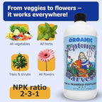 Neptune's Harvest Fish & Seaweed Liquid Fertilizer (2-3-1) - 18oz Pint - Plant Food for Garden - Indoor & Outdoor Organic Plant Fertilizer for Vegetables, Flowers, Fruit, Trees & Lawns