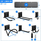 CBWLWJ Garage Tool Organizer Wall Mount, 64 inch Garage Wall Organizer, 680lbs Sturdy Garden Tool Organizer with 12 Adjustable Hooks, for Yard, Shed, Basement, Workshop(Black)