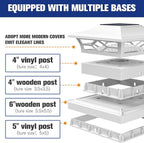 VOLISUN Solar Post Cap Lights: 6 - Pack Outdoor Deck Post Cap Lights White for Dock Fence Waterproof 2 Color Modes,4x4/6x6 Wooden/Vinyl Posts