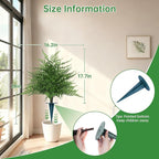 2Pcs Artificial Fern Topiary Trees, Fake Shrubs with Ground Spike, Faux Bushes for Porch Plants, UV Resistant Artificial Evergreen for Outdoors Indoor Front Garden