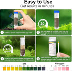 2-in-1 pH & Nitrogen Soil Test Kit, Home Soil Testing Kit Separately Sealed in Foils, Soil pH Nitrogen Test Strips for Garden Lawn Grass Flower Vegetable Nutrient, Quick & Easy-to-Use