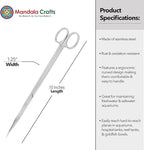 Mandala Crafts 10 Inches Silver Stainless Steel Straight Aquarium Scissors for Trimming Aquatic Plants – Long Aquascape Scissors for Fish Tanks, Hospital Tanks, Goldfish Bowls, and Terrariums