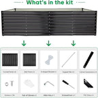 JERIA 8×4×2ft Galvanized Raised，Outdoor Metal Raised Garden Bed, Rectangular Deep Root Planter Box for Vegetables, Flowers, Herbs