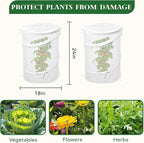 2-Pack Pop Up Plant Covers, Heavy Duty 18"x24" Mesh Plant Cover & Garden Cloche with Ground Stakes, Windproof Plant Protector Tent for Tomato & Strawberry (Protection from Birds & Animals)