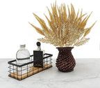 PASYOU Artificial Golden Plants Decoration, Fake Shrubs Plastic Leaves Faux Plant for Indoor Outdoor Home Garden Party Verandah Wedding DIY Christmas Decor Gold Foliage Tail Grass Bundles - 3 Pack