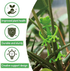 4 pcs Frog Plant Stand, Multipurpose Green Frog Plant Supports Steady Cartoon Plant Branches Tie Down, Frog Plant Holder for Potted Plants, Plant propagation buddy Cute Frog Flower Pot Hugger Plant Climbing Fixture Clips Perfect for Indoor Outdoor Gard...