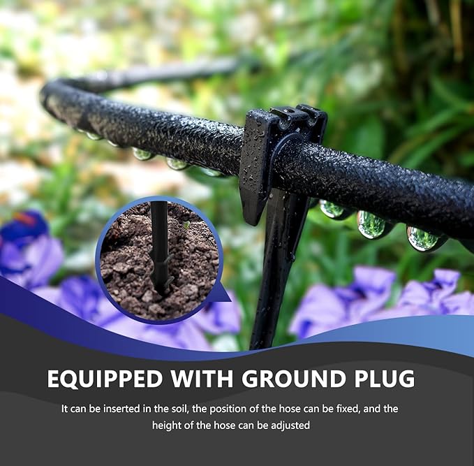 Soaker Hose 100 FT for Garden Beds, 1/2’’ Rubber Garden Soaker Hoses 100 FT with Connectors, Drip Irrigation Watering Hose for Vegetable, Tree, Lawn Yar (100 FEET)