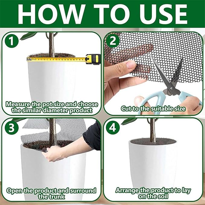 Pot Covers for Plants,Cuttable Barrier Mesh Guards - Plant Protectors from Animals - for Garden Outdoor Indoor Dogs Potted Bonsai