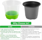 MIXC Thickened Clear Nursery Pots with Silicone Base for Easy Transplant 30 Packs 5 Inch, Transparent Plant Pot Reusable Seedling Pots for Vegetable Propagation, Root Cutting, Seed Starting, Green