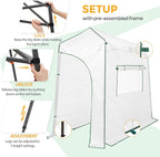 EAGLE PEAK 9x4 Portable Walk in Greenhouse, Pop Up Indoor Outdoor Greenhouse, Green House Kit with Zippered Roll-Up Doors and Windows, Lean-to Design, PE Cover, Clear/White