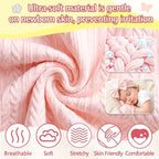 8 Sets Newborn Baby Girl Hats & Mittens, Cotton Preemie Hospital Bow Cap, No Scratch Gloves,Infant Beanies 0-3 Months