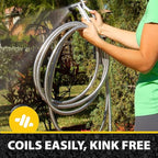 BIONIC STEEL 75 Ft Garden Hose 304 Stainless Steel, 75 Ft Water Hose, Super Tough & Flexible Metal Hose, Lightweight, Crush Resistant Fittings, Kink & Tangle Free, Rust Proof, Easy to Use & Store