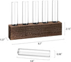 KAXYEW Desktop Glass Plant Propagation Station Test Tube Plant Terrarium in Wooden Stand for Hydroponic Plants Cutting Office Home Decoration Gift for Women (5 Test Tubes-BR)