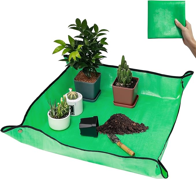 VinYankee 30" x 30" Repotting Mat for Transplanting & Potting Soil Mess Control, Waterproof Plant Potting Mat, Succulent Orchid Potting Tray for Plant Pots, Gardening Gifts Bonsai Tools