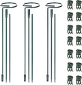 Mwellewm 3 Sets Plant Stakes 12/25/36 Inch Adjustable Plant Support Stakes Tall for Indoor Outdoor Plant Holder Stick Steel Garden Stem Pole Amaryllis Stakes with 15 Clip for Tomato Orchid Lily Flower