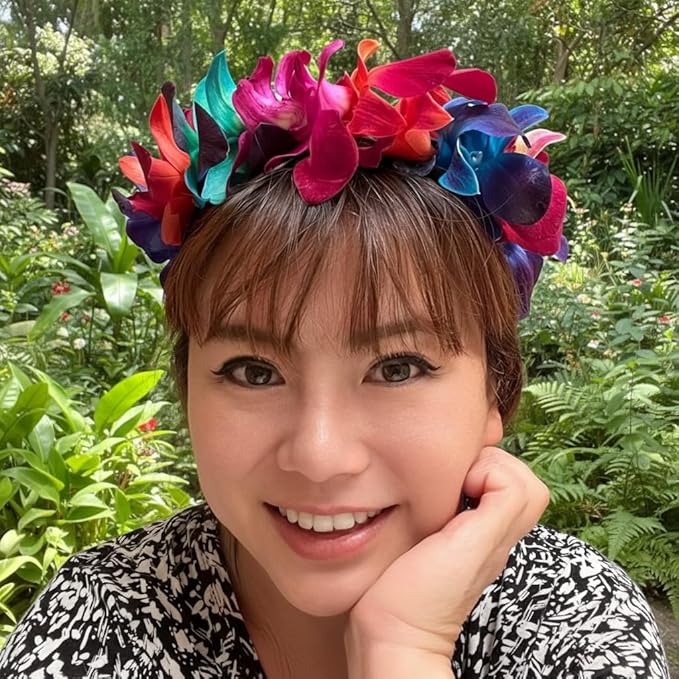 Miami Fresh Orchid Flower OrchidClub USA Sunne Tropical Loose Bloom Head DIY Lei food drink decoration (RAINBOW 50)
