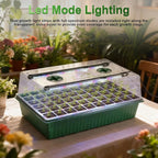 TONYFUL Seed Starter Tray with Grow Light, 120-Cell Seed Starter Kit with 4.07” Humidity Dome, Indoor Seedling Starter Tray, Seed Starting Tray for Plant Germination, Seeds Growing