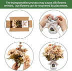 CEWOR Fake Flowers in Vase, Artificial Flowers with Vase Faux Silk Floral Arrangement Table Centerpieces Decor for Home Office Dining Farmhouse Coffee Table Living Room Bathroom Plant Decor .Brown