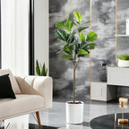Artificial Fiddle Leaf Fig Tree, 5FT Faux Ficus Lyrata Plant Tall Fake Tree for Home Decor Artificial Tree for Indoor Office Living Room (Fiddle Leaf Fig Tree, 5 FT)