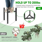 Airpark Plant Stand Indoor Adjustable, Metal Modern Plant Stand, Heavy Duty Stable Plant, Fit 8-12 inch Pots, Number of Items-2, Color-Black (Pot & Plant Not Included)