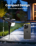 SOLPEX Solar Lights Outdoor Waterproof IP65, Landscape Spotlights Outdoor, Compact Design Spot Lights, Solar Powered Flood Lights for Garden Yard House Pathway Tree Outside, 12 Pack, Cool White
