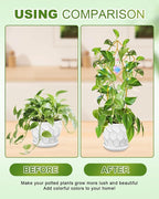 eZAKKA 17.3in Small Trellis for Potted Plants, Trellis for Climbing Plants Indoor Vine Ivy Flower Support with 2PCS Crystal Suncatcher, Gold, Pattern 04