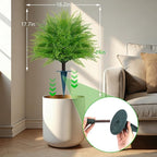 Yangrass Artificial Outdoor Fern Topiary Trees with Ground Spikes, Set of 2 Lifelike Faux Greenery Bush Fake Shrubs Indoor, UV Resistant Artificial Fern Plants for Front Porch Patio Garden Decor