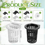 Xthrotsenk 2 Pcs Aquarium Plant Holder with 3 Size Hooks Hanging Fish Tank Plant Holder with 16 Hooks 4 Suction Cups for Fish Tank Cultivation Aquascape Decorations White Black