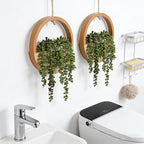 Artificial Hanging Plants Hanging Planter Fake Succulents Artificial String of Pearls with Pot and Lanyard for Home Office Wall Decoration