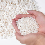 Pulovin 2.5 lbs White Aquarium Gravel, 1/5 Inch White Rocks for Plants, Small Pebbles for Vases, Succulents, Bamboo, Natural Decorative Pebbles for Plants Drainage, Cactus, Crafts