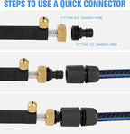 2025 Upgraded High Pressure Jet Nozzle for Garden Hose Hydro Jet Pressure Washer Wand Extension Pressure Washer Gun with 2 Hose Nozzles and Hose Quick Connectors