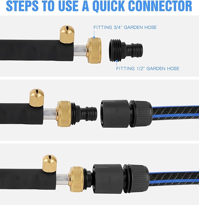 2025 Upgraded High Pressure Jet Nozzle for Garden Hose Hydro Jet Pressure Washer Wand Extension Pressure Washer Gun with 2 Hose Nozzles and Hose Quick Connectors